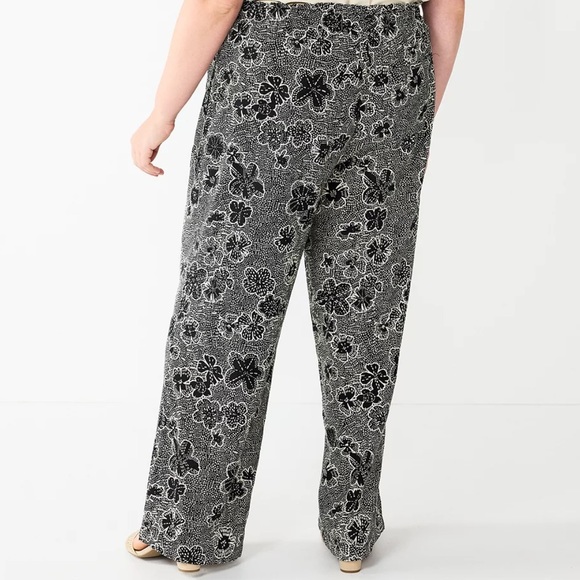 Plus Size Sonoma Goods For Life® Linen-Blend Wide-Leg Pants - Picture 2 of 2